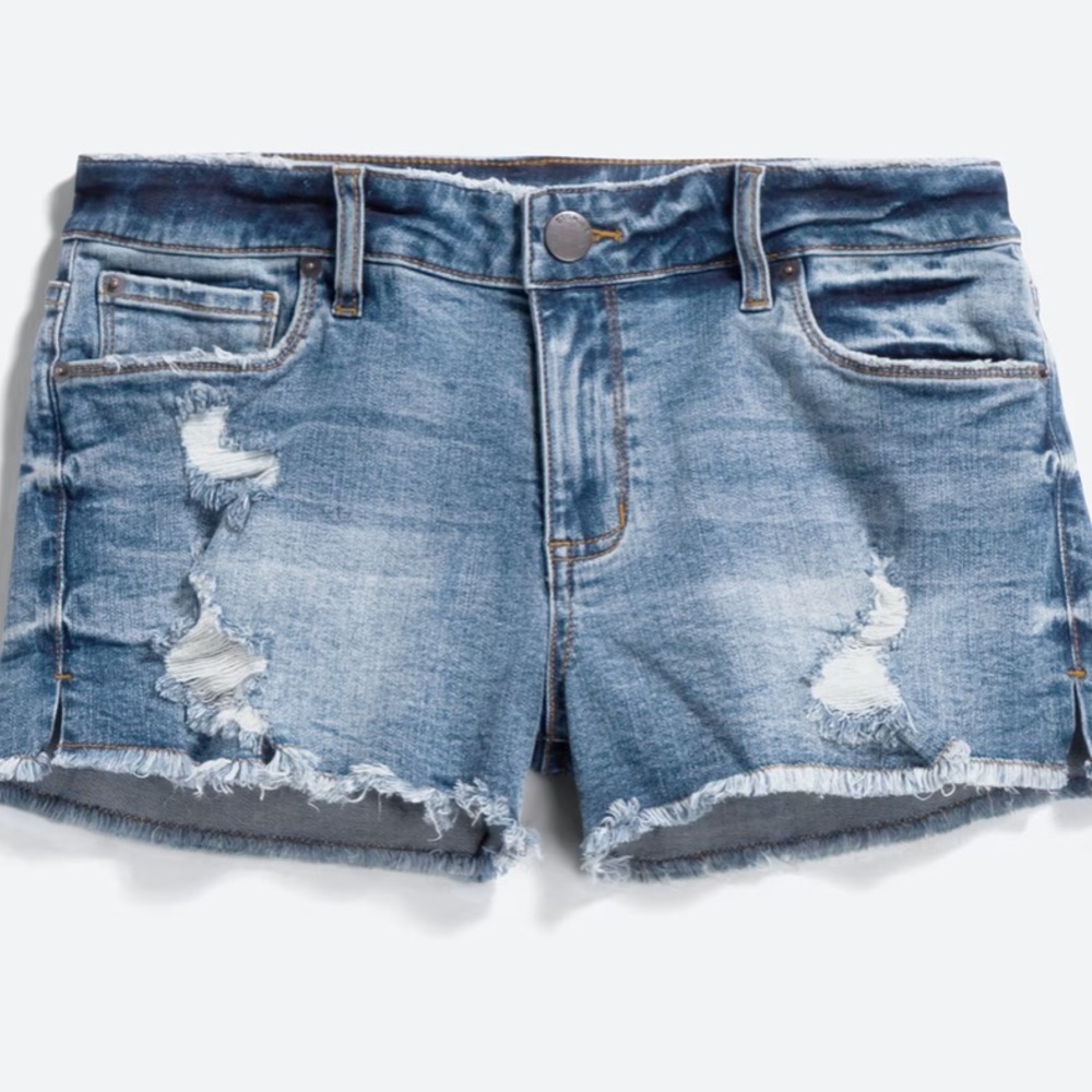 STS Blue Distressed Jean Shorts in Faded Blue